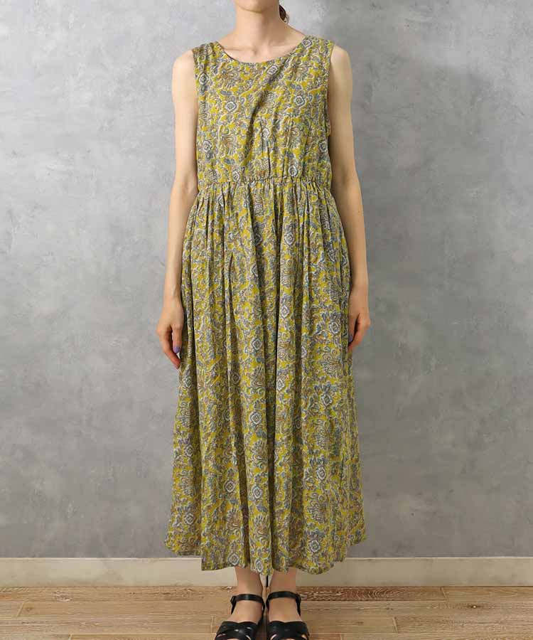 ≪SALE≫袖なし総柄ワンピース25NO2
