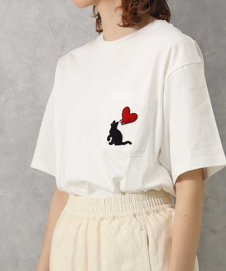ハートネコポケットＴシャツ