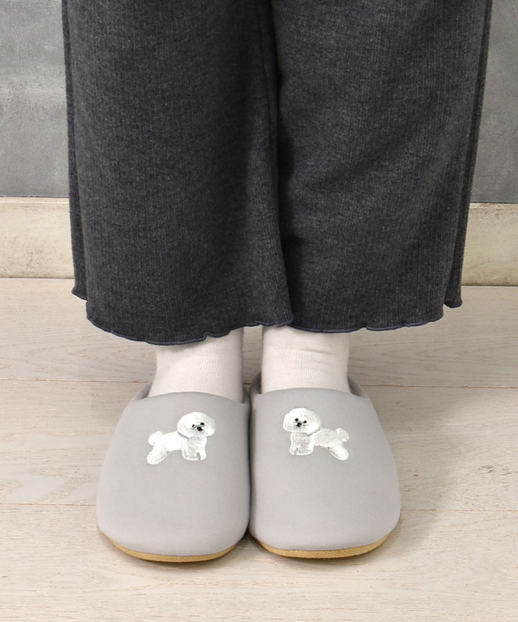 どうぶつ刺繍ルームシューズ
