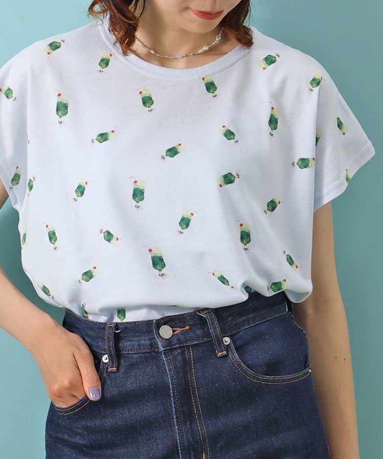 クリームソーダ総柄Tシャツ