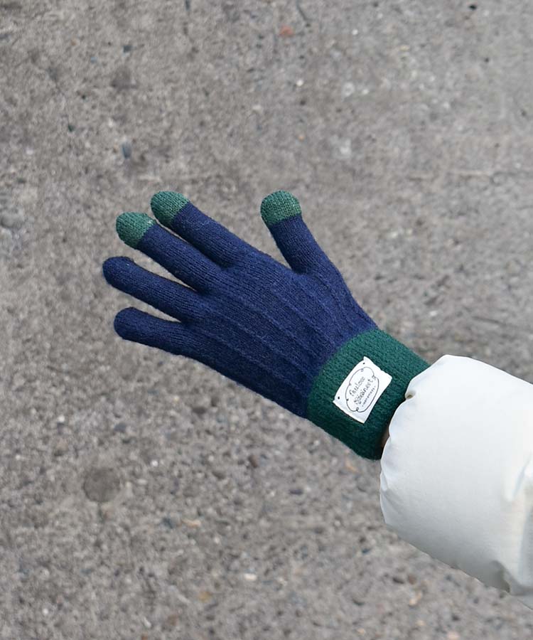 ≪SALE≫スマホタッチ配色ニットグローブ