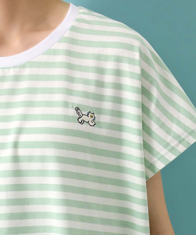 CYILABO刺繍ボーダーTシャツ