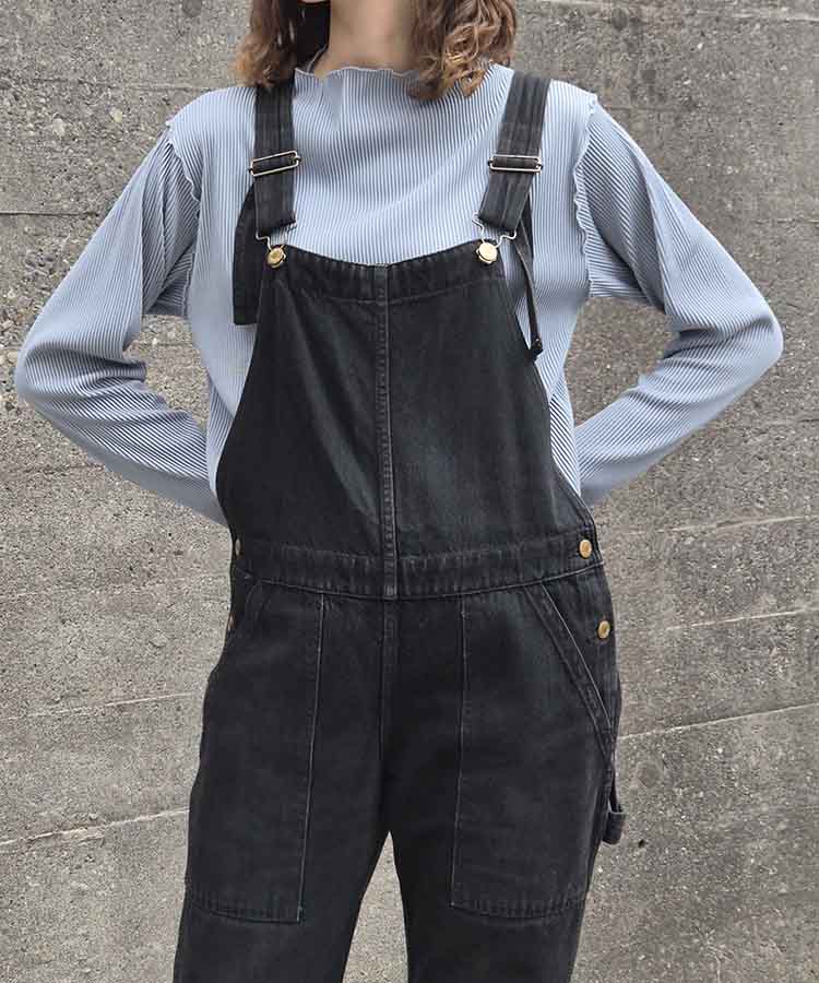 カットプリーツメローボトルネックプルオーバー