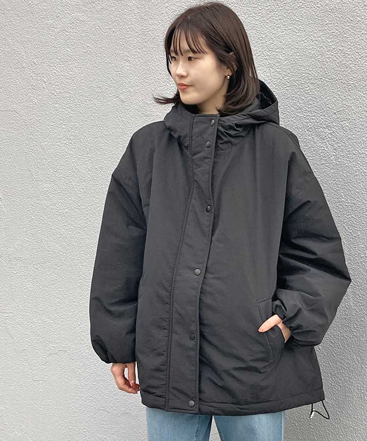 フード付きキルト中綿ブルゾン