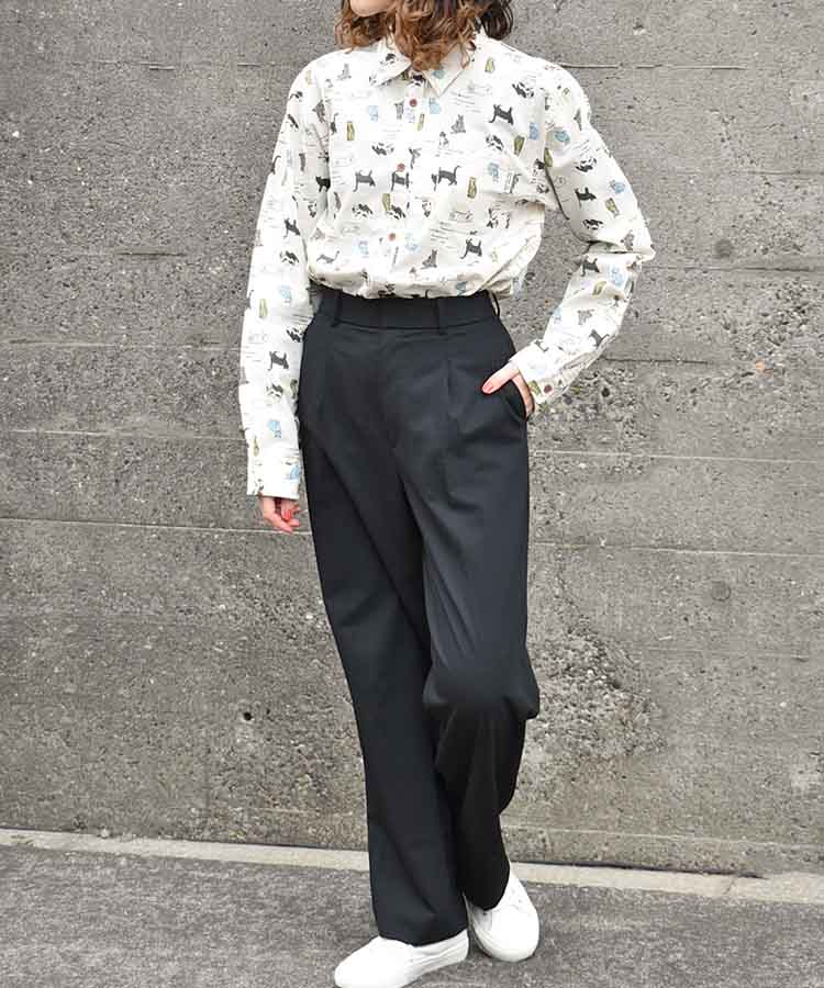 総柄プリントシャツ