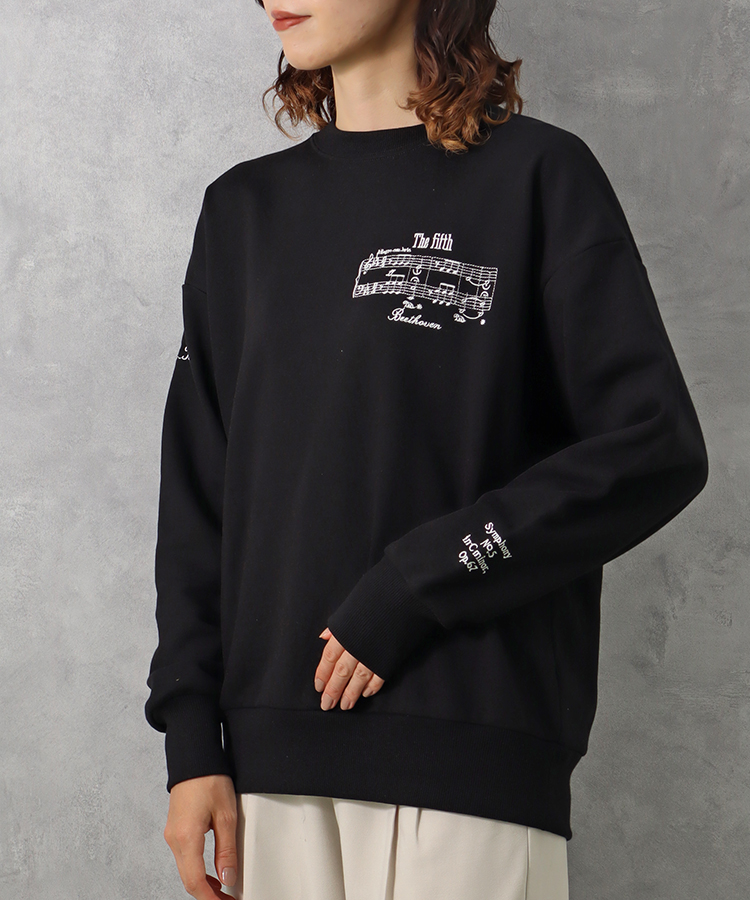 ベートーヴェン楽譜刺繍スウェット