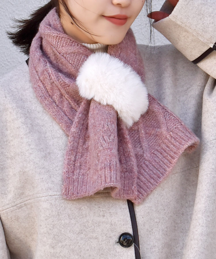 ニットファー差し込みマフラー