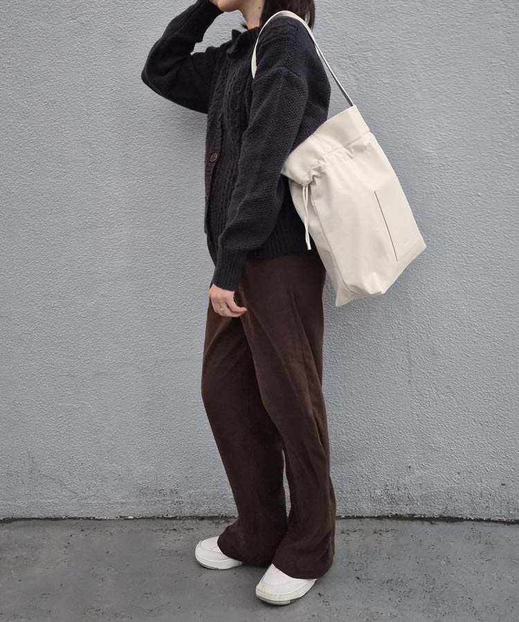 巾着フロントポケットトート