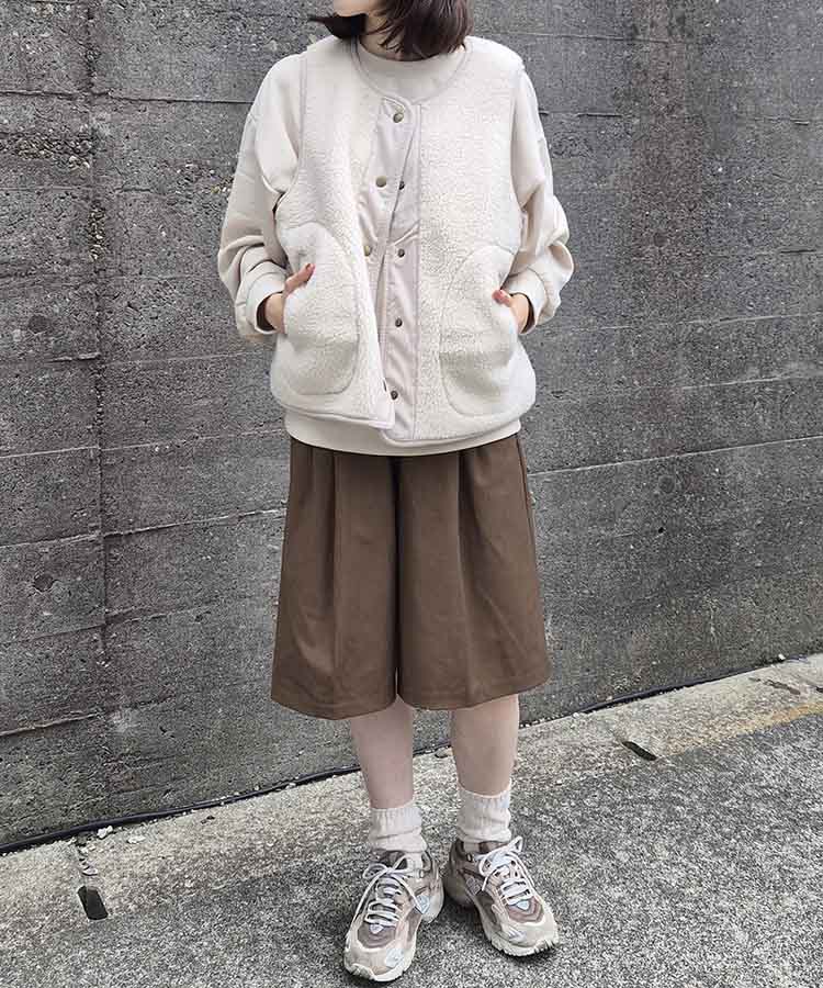 ボア無地ベスト