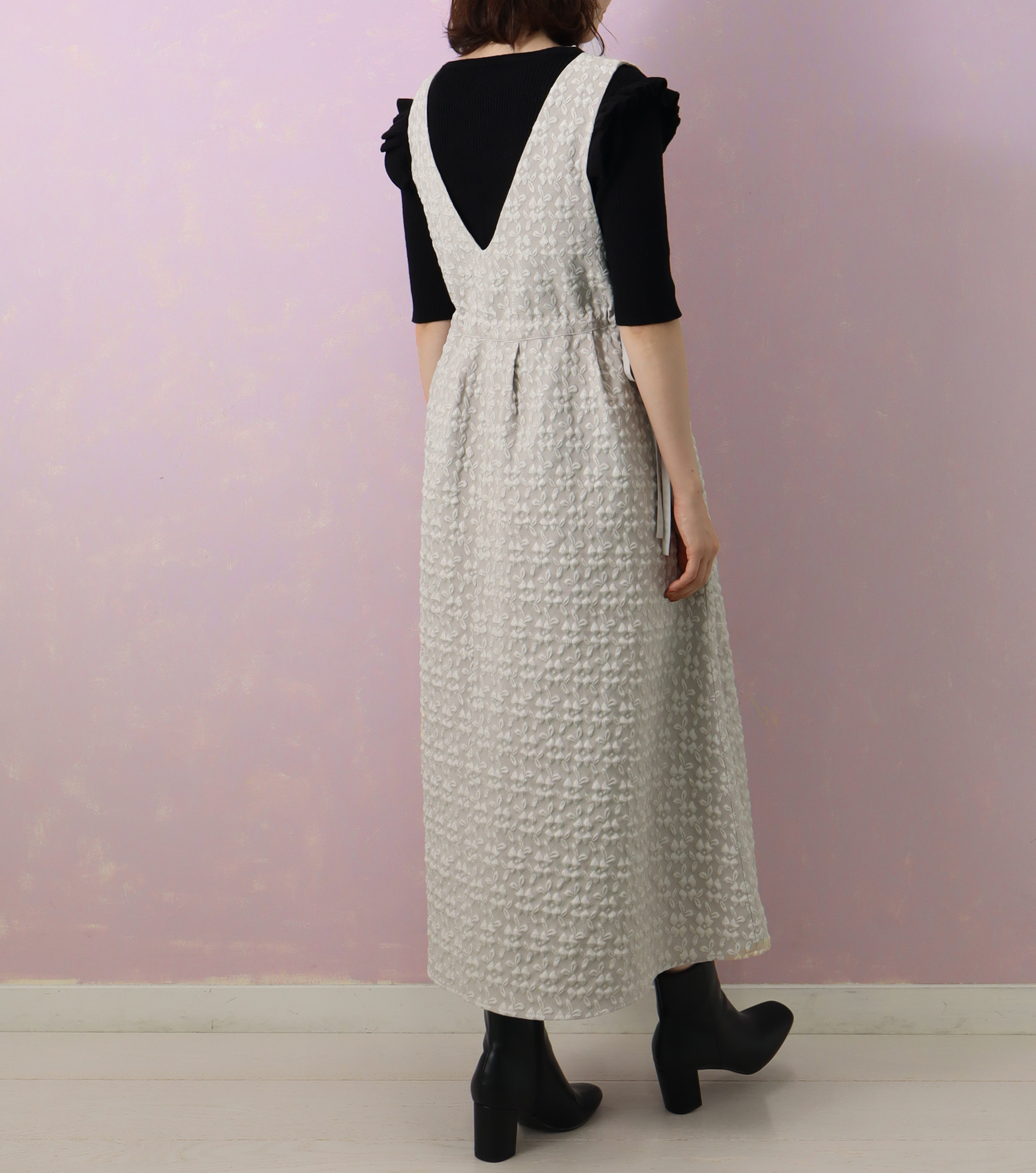 le petaleフラワージャガードジャンパースカート