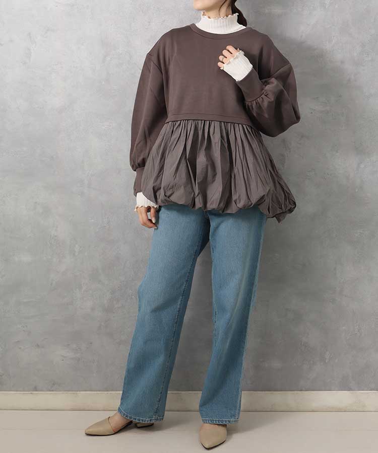 ≪SALE≫【WEB限定】裾バルーンペプラムプルオーバー