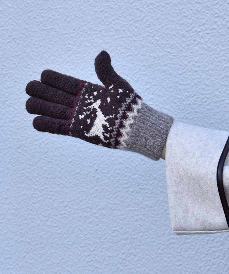 裏起毛トナカイニットグローブ