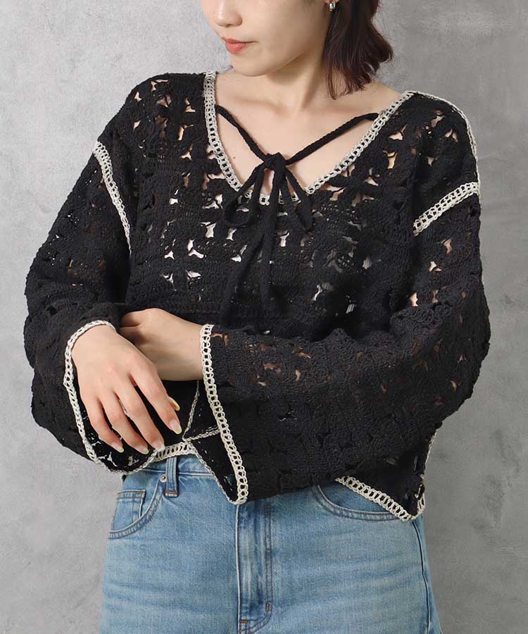 ≪SALE≫【WEB限定】クロシェ前後2wayトップス