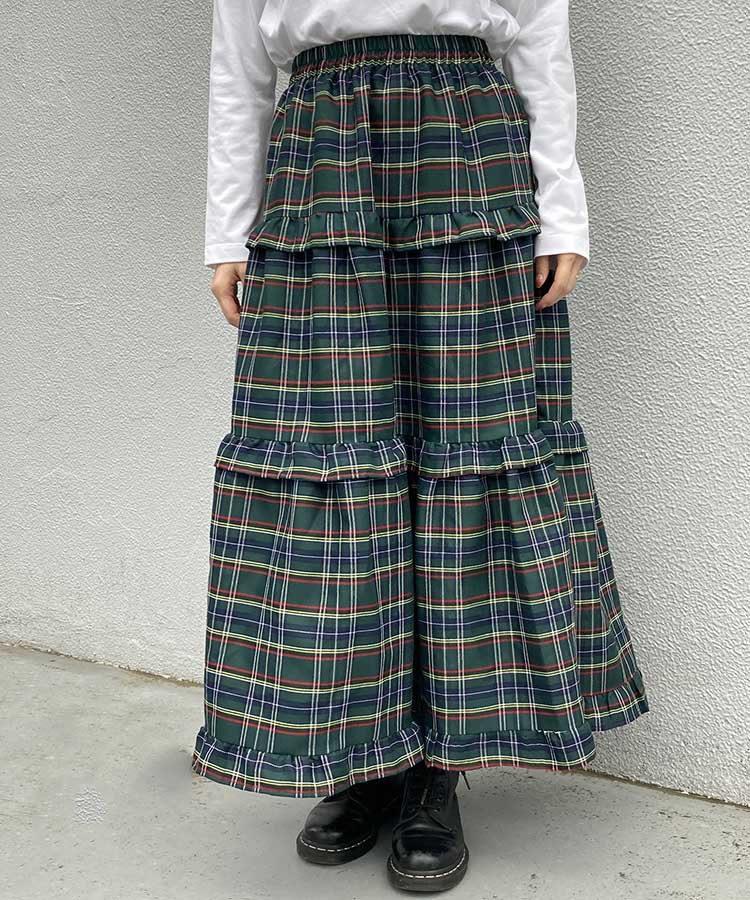チェックティアードスカート