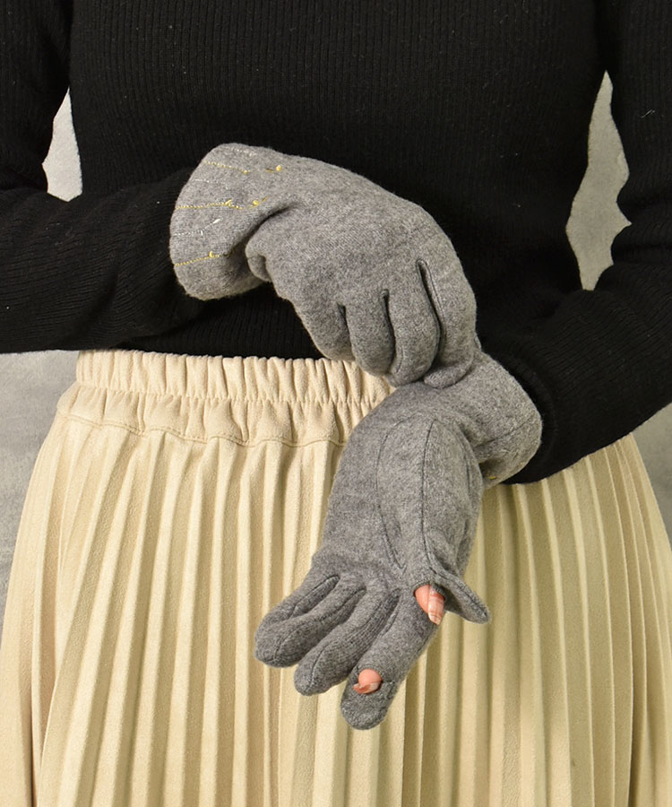 指フードフラワー刺繍グローブ