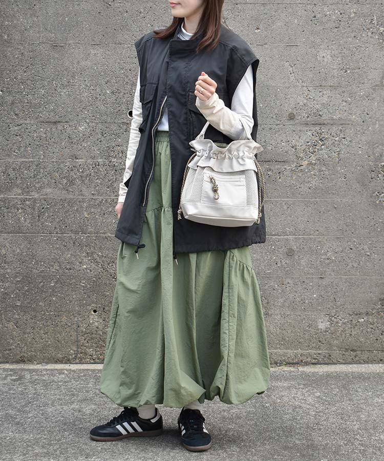 メッシュ2WAYナイロン巾着トート