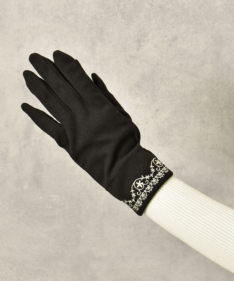 指フードレース刺繍グローブ