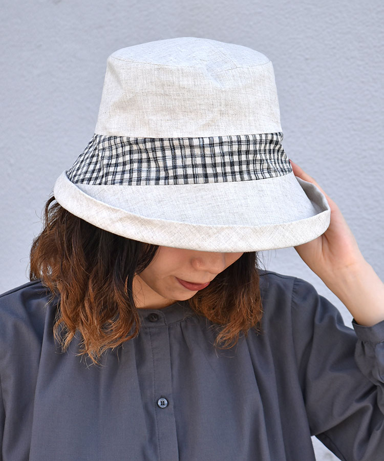 バイカラーアシンメトリーハット