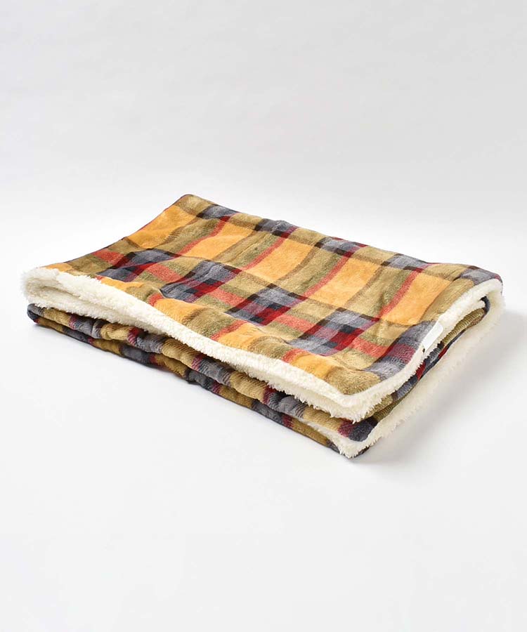 ボア付プリントブランケット