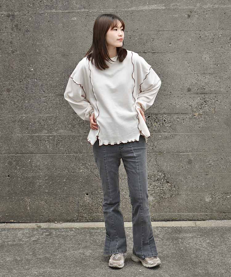 配色メロープルオーバー