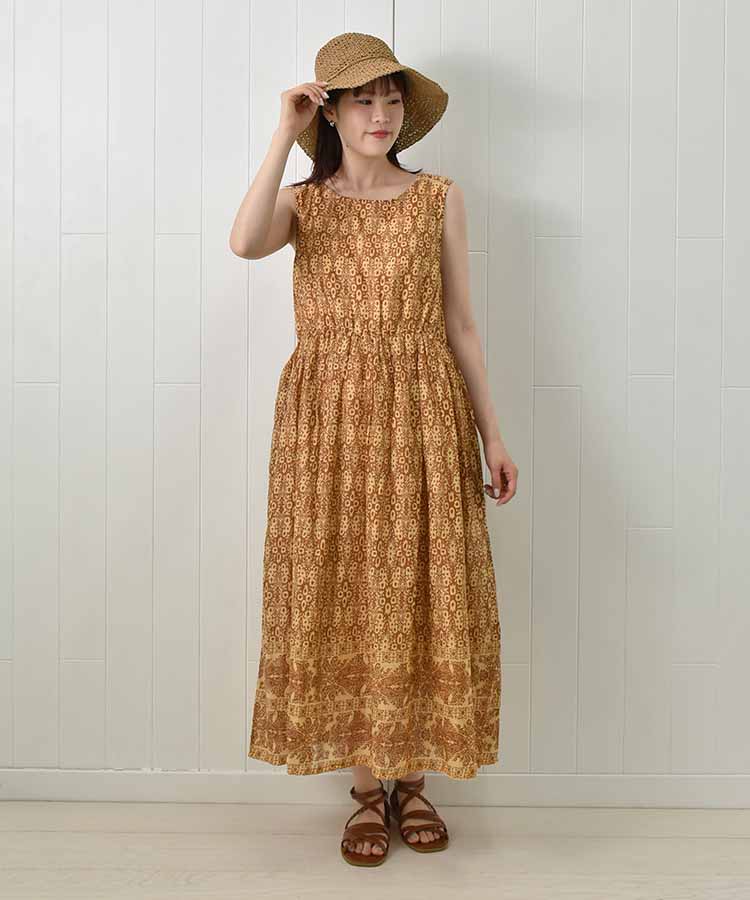 ≪SALE≫袖なし総柄ワンピースNO2