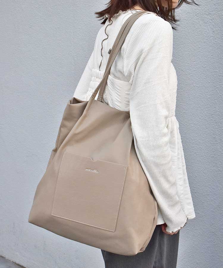 両あおりA4ポケットトート