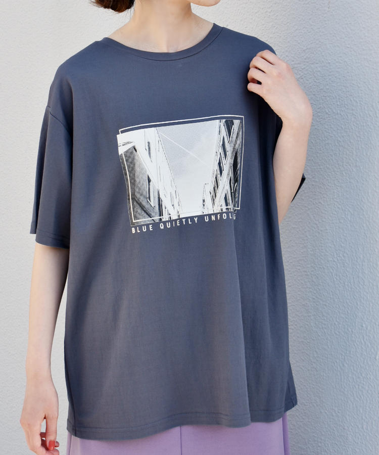 タウンフォトプリントTシャツ