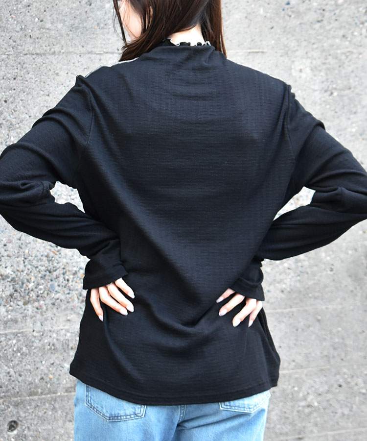 リブボトルネックロンT