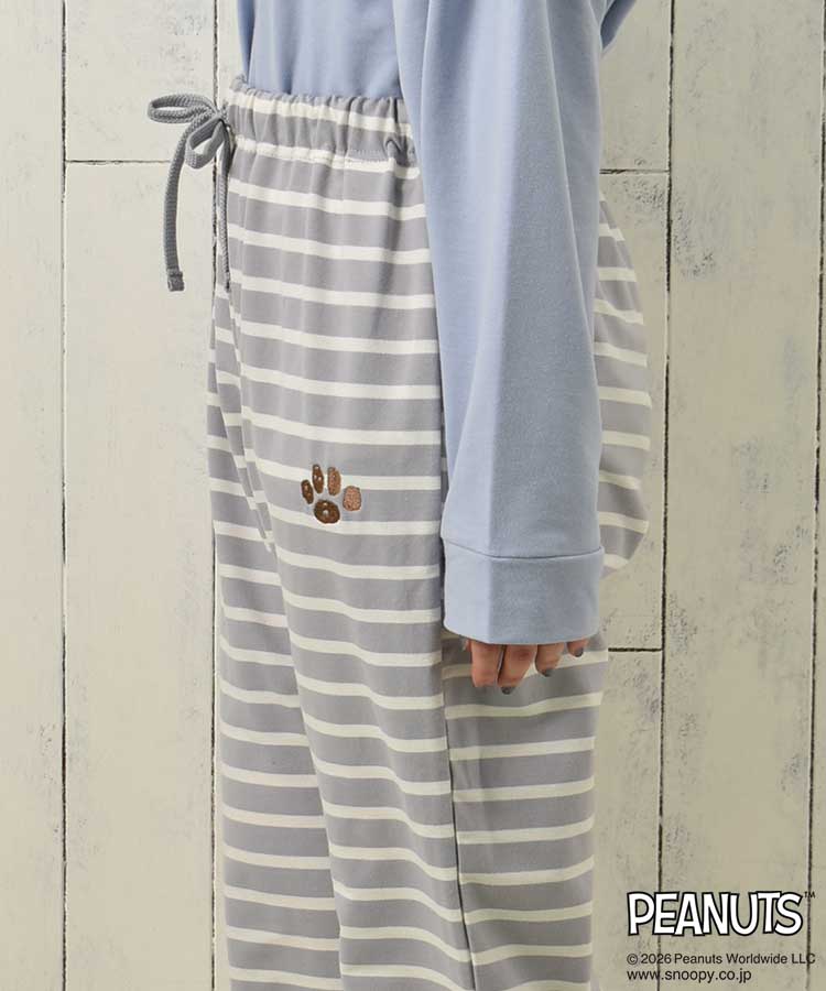 スヌーピーミニ裏毛ルームウェア上下セット