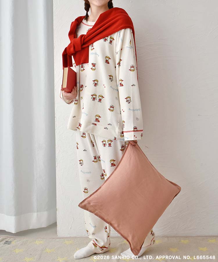 【WEB予約 2/26～順次発送】パティ＆ジミーワッフルルームウェア上下セット