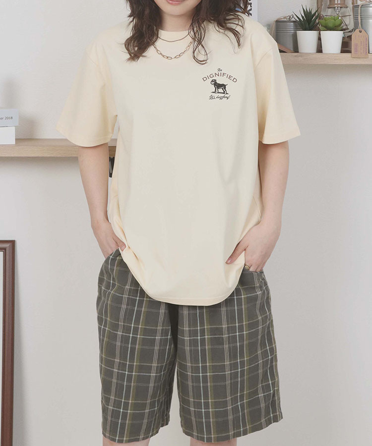 dogイラストプリントTシャツ