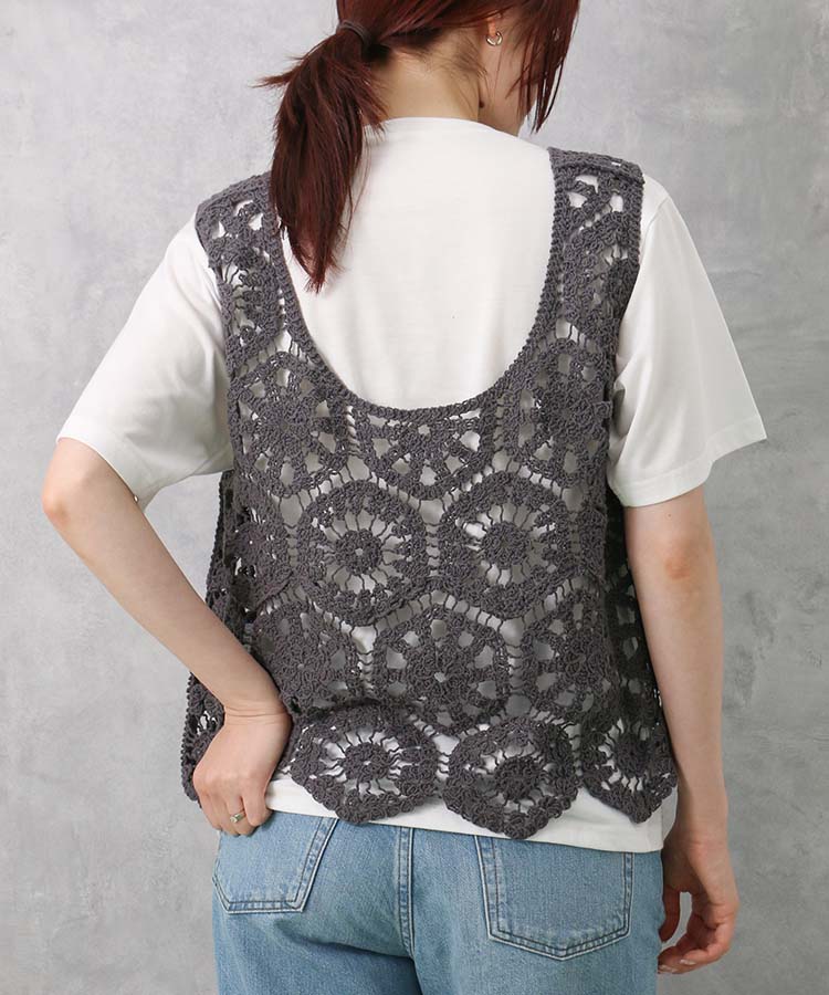 カギ針ベスト付Tシャツ