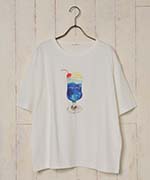 ≪OUTLET≫クリームソーダプリントTシャツ(青ホワイト): ALL｜Bleu