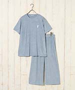 どうぶつ刺繍パイルルームウェア上下セット ルームウェア