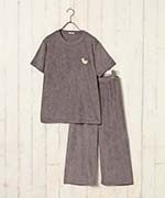 どうぶつ刺繍パイルルームウェア上下セット ルームウェア