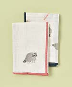 レアアニマル刺繍ディッシュクロス | Bleu Bleuet（ブルー