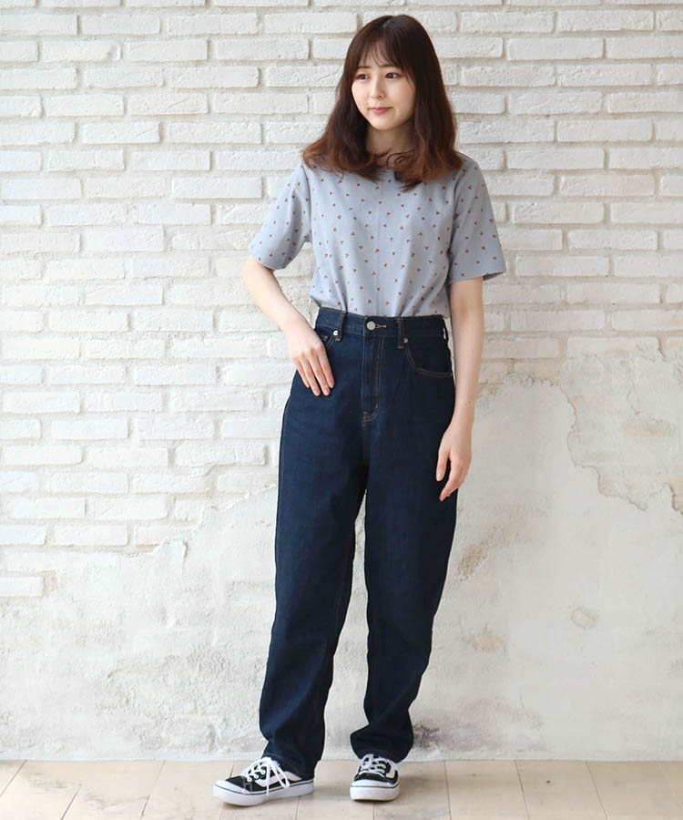 ≪OUTLET≫総柄リブTシャツ