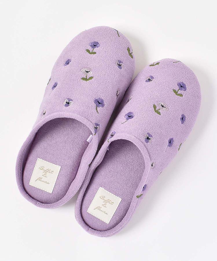 ≪SALE≫フラワービュッフェ刺繍スリッパ