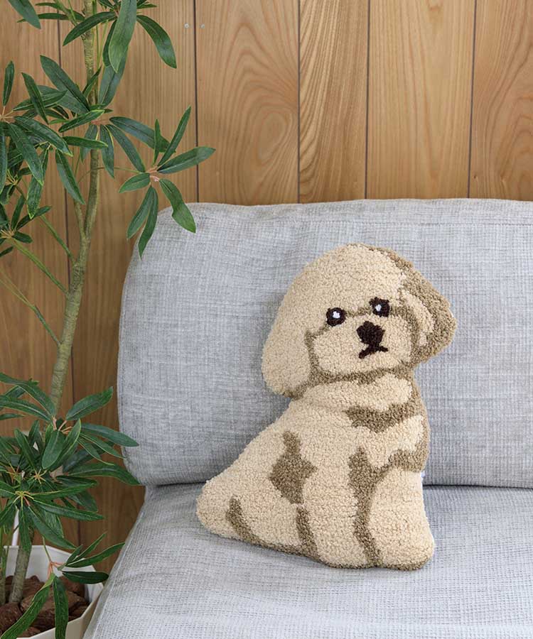 いぬもこもこダイカットクッション 犬 シュナウザー ミニチュア