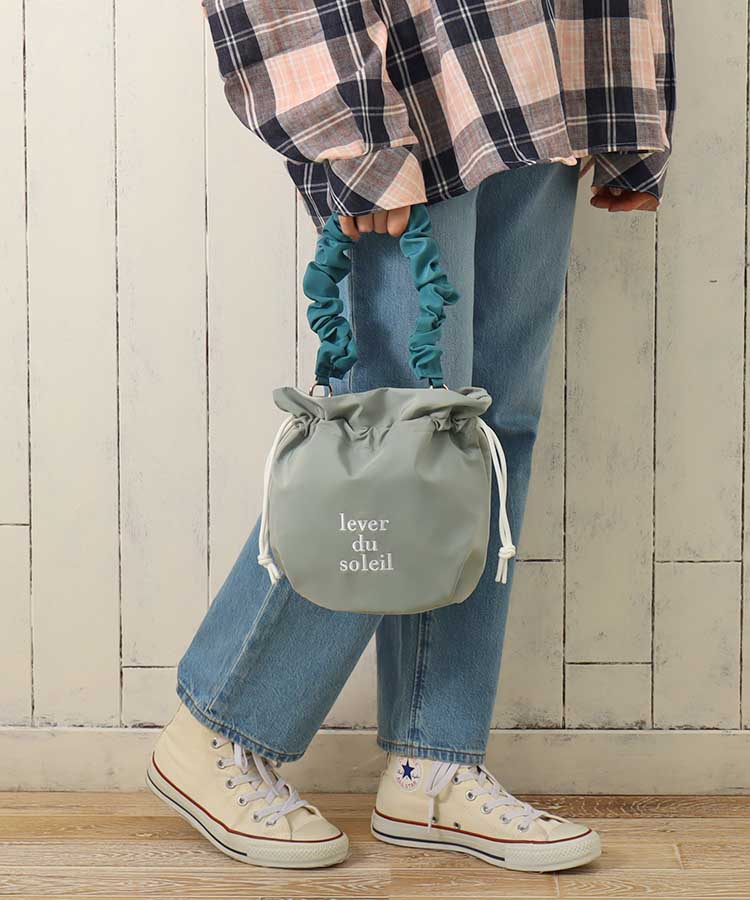 フリルハンドル巾着ミニトート バッグ BAG トートバッグ トート