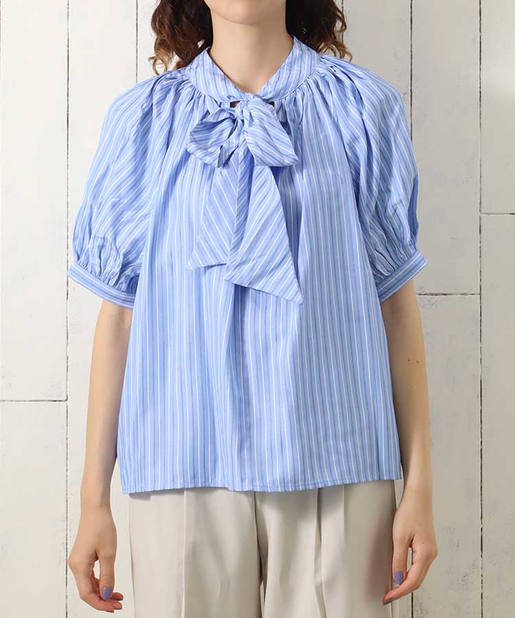 OHGA◆半袖ブラウス/FREE/ポリエステル/BLU/ドット 半袖ブラウス | 事務服 | 1枚 | RB4565 | オーキッド – Tshirt