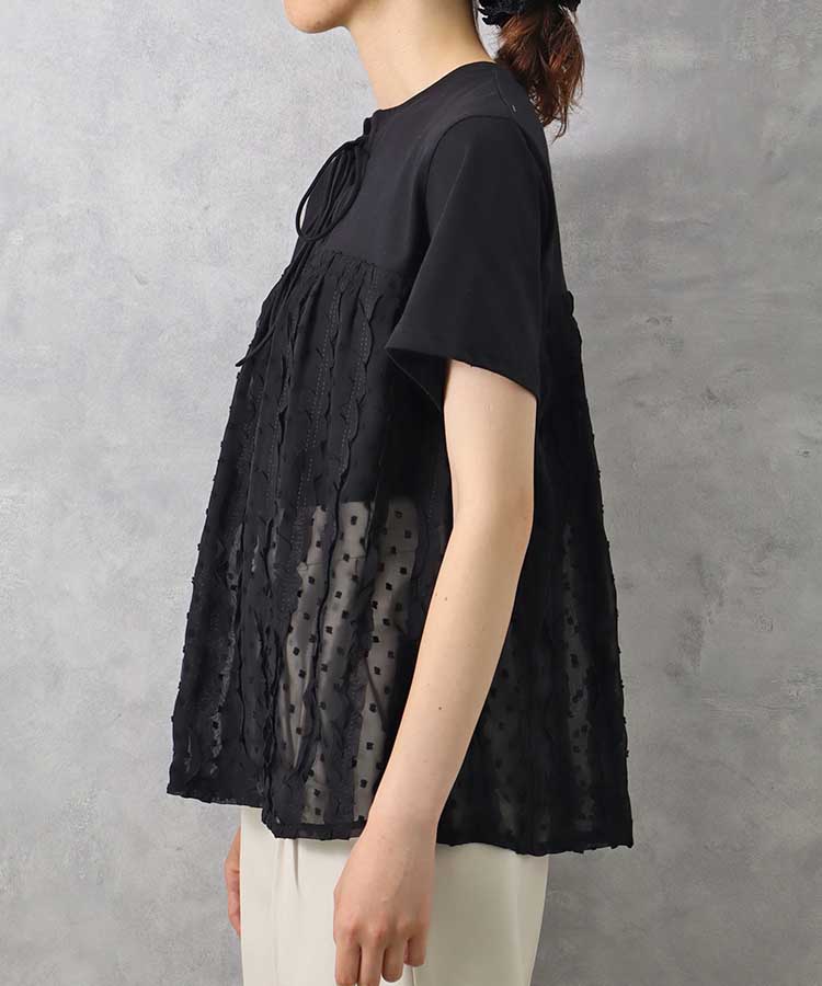 le petaleドビーフリル切り替えＴシャツ