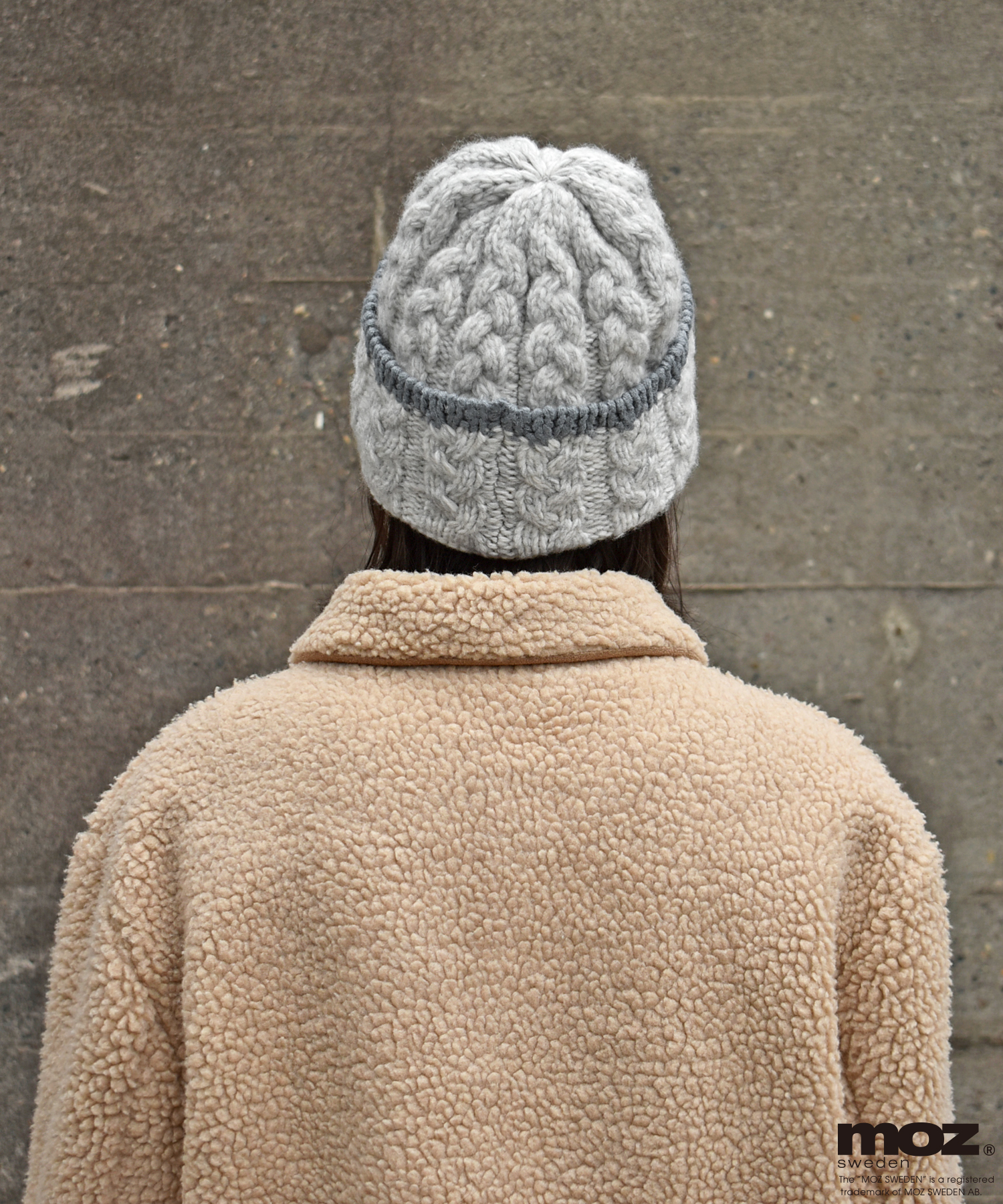 moz裏ボアケーブル編みニット帽