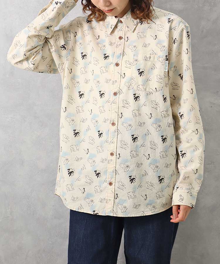 総柄プリントシャツ