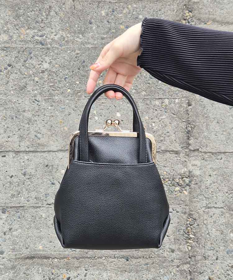 ハンドル付きがま口ミニショルダー