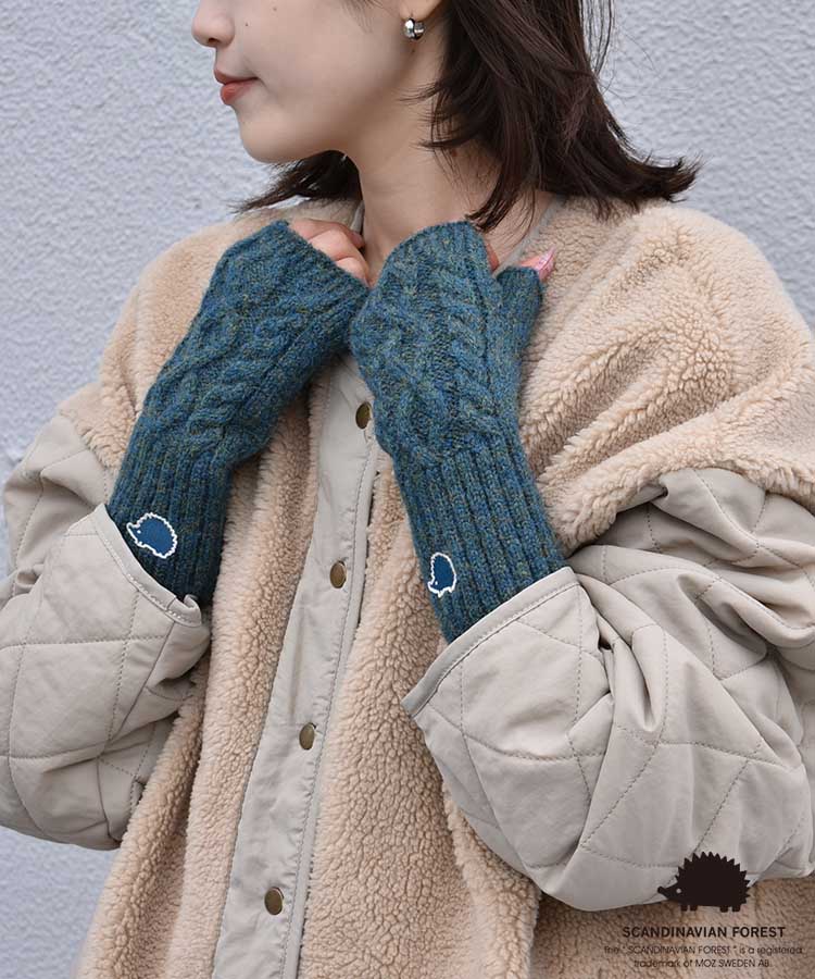 スカンジナビアンフォレスト  刺繍フィンガーレスグローブ