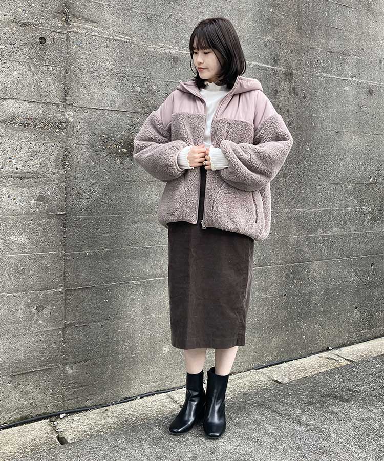 リバーシブルボアブルゾン