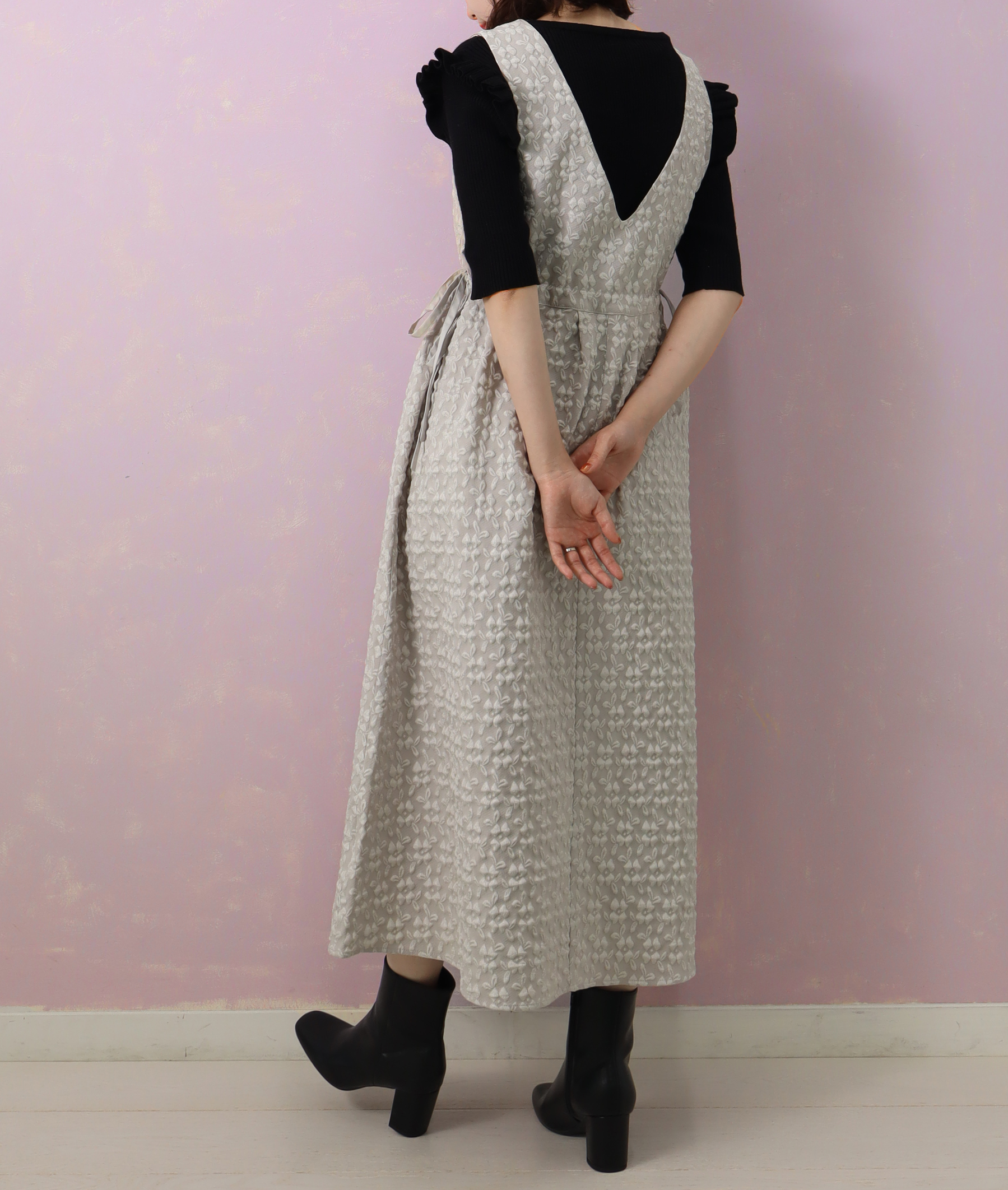 le petaleフラワージャガードジャンパースカート