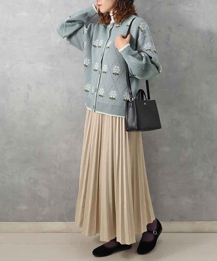 le petale フラワーダイヤニットカーディガン