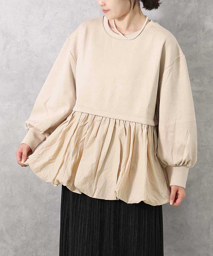 ≪SALE≫【WEB限定】裾バルーンペプラムプルオーバー